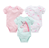 Baby onesies three-piece suit new cotton short-sleeved sweater baby clothes clothes - Almoni Express