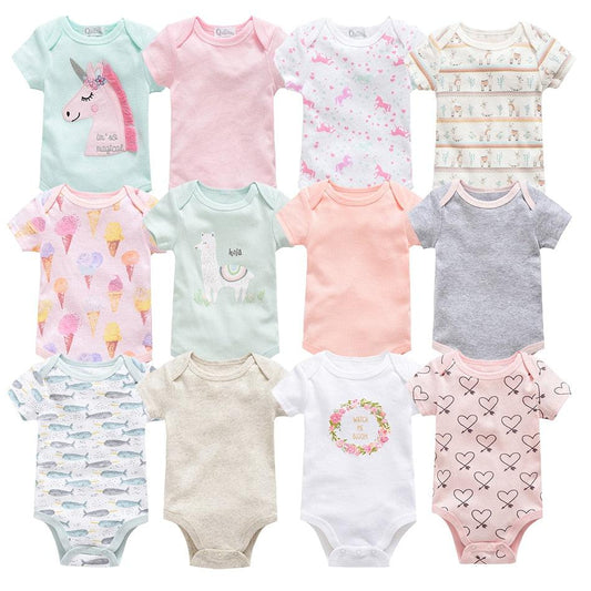 Baby onesies three-piece suit new cotton short-sleeved sweater baby clothes clothes - Almoni Express