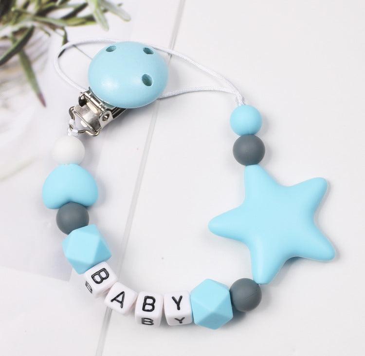 Baby Pacifier Chain Five Pointed Star Gum Anti Dropping Chain - Almoni Express