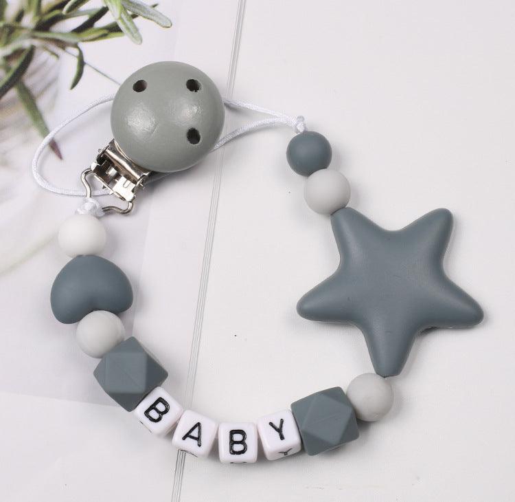 Baby Pacifier Chain Five Pointed Star Gum Anti Dropping Chain - Almoni Express