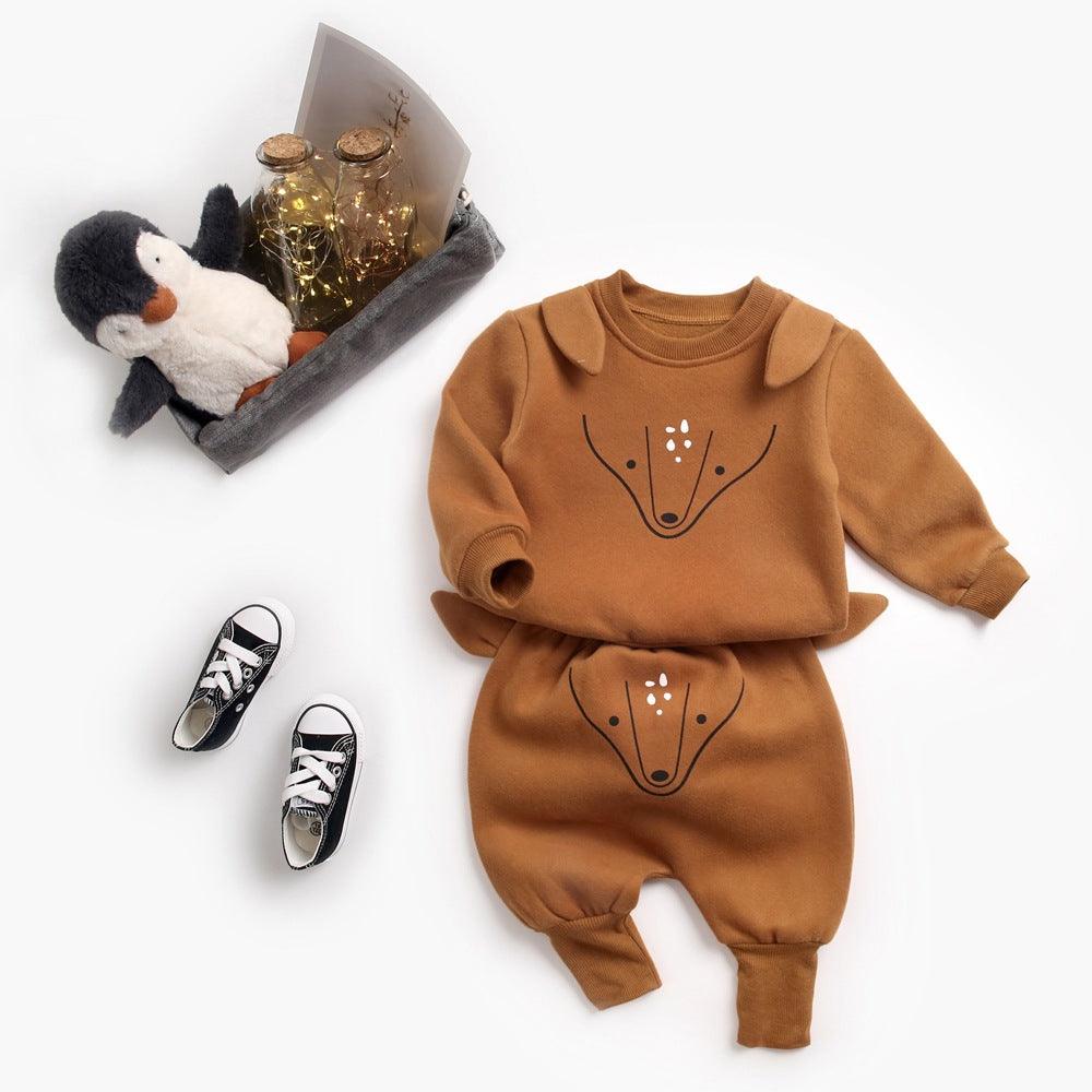 Baby Plus Velvet Sweater Suit - Almoni Express