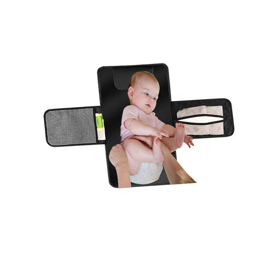 Baby Portable Foldable Washable Compact Travel Nappy Diaper Changing Mat Waterproof Baby Floor Mat Change Play Mat & Storage Bag - Almoni Express