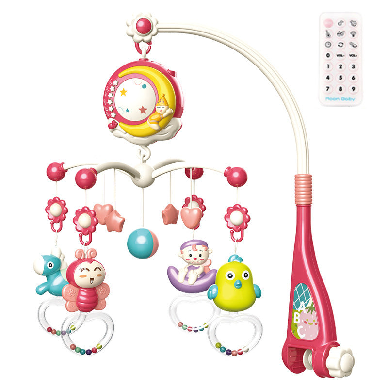 Baby Rattles Crib Mobiles Toy Holder Rotating Mobile Bed Bell Musical Box Projection Newborn Infant Baby Boy Toys - Almoni Express