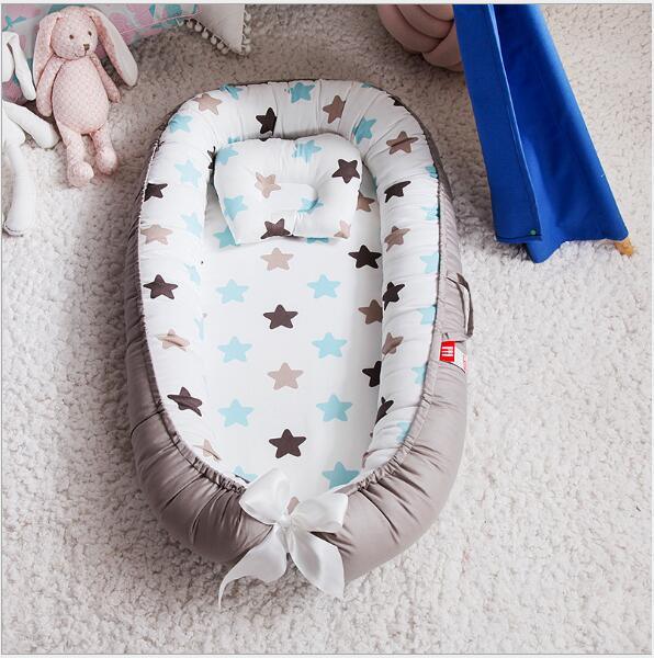 Baby Removable and Washable Bed Crib Portable Crib Travel Bed for Children Infant Kids Cotton Cradle - Almoni Express