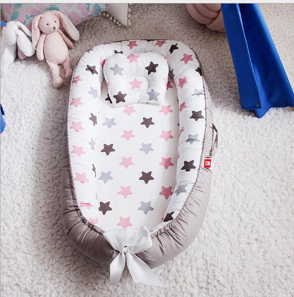 Baby Removable and Washable Bed Crib Portable Crib Travel Bed for Children Infant Kids Cotton Cradle - Almoni Express