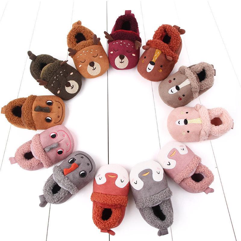 Baby Shoes Adorable Infant Slippers Toddler Baby Boy Girl Knit Crib Shoes - Almoni Express