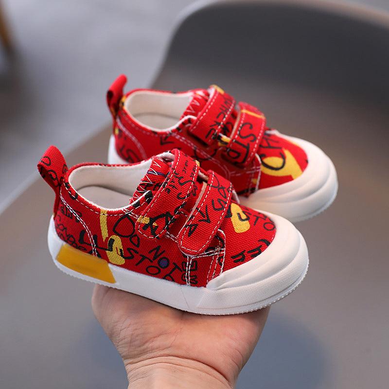 Baby Shoes Female 0-2 Years Old 1 Kids Canvas Shoes Boys Sneakers - Almoni Express