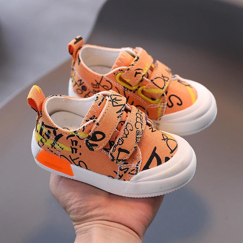 Baby Shoes Female 0-2 Years Old 1 Kids Canvas Shoes Boys Sneakers - Almoni Express