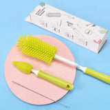 Baby Silicone Baby Bottle Brush Straw Scrubbing Baby Bottle Brush Cleaning - Almoni Express