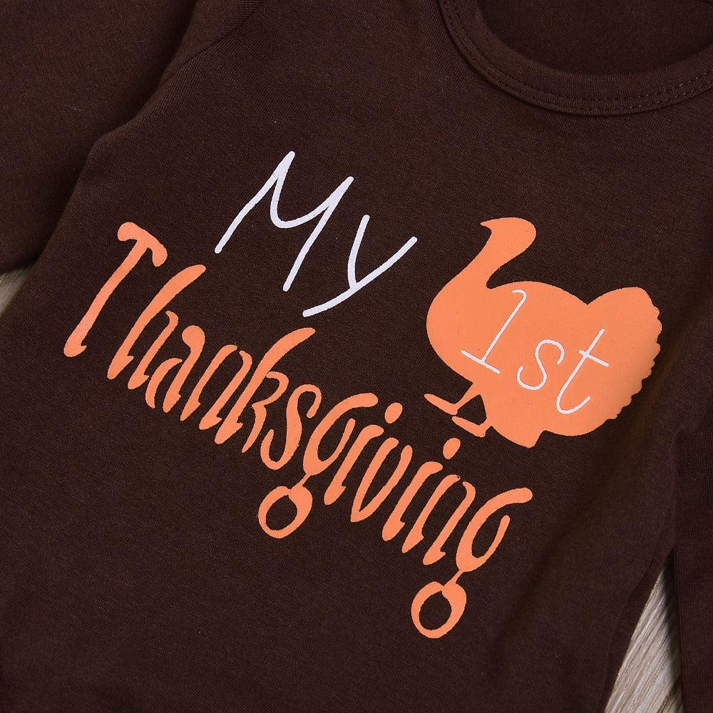 Baby Suit Thanksgiving Turkey Three-piece Suit - Almoni Express