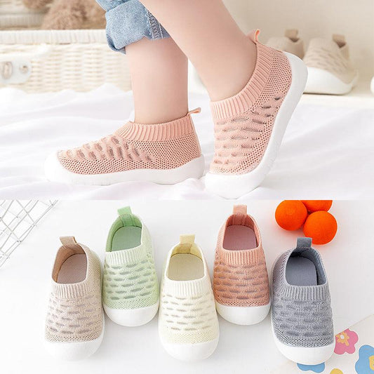 Baby Toddler Shoes Soft Sole Fly Knit Mesh Surface Breathable - Almoni Express