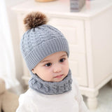 Baby Warm Woolen Cap Toddler Hat Baby Girls Boys Winter Warm Knitted Wool - Almoni Express