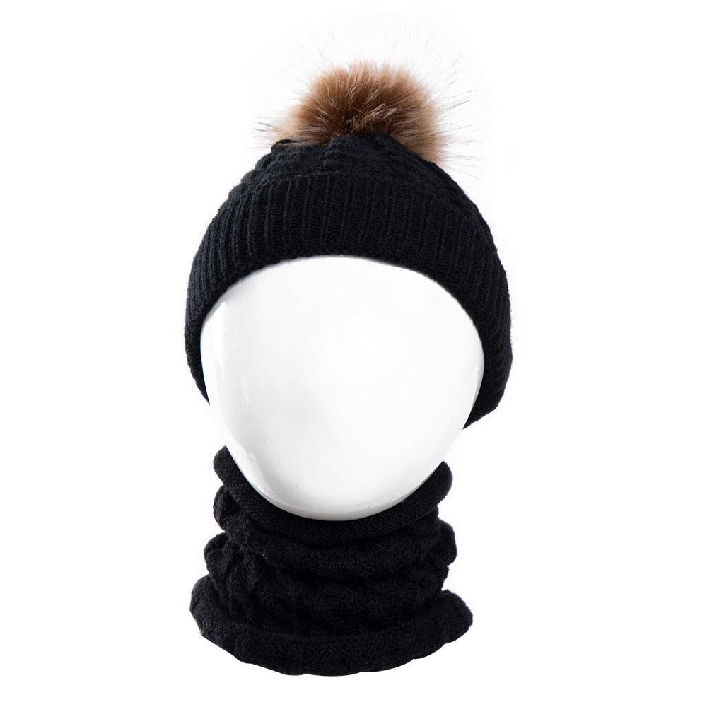 Baby Warm Woolen Cap Toddler Hat Baby Girls Boys Winter Warm Knitted Wool - Almoni Express