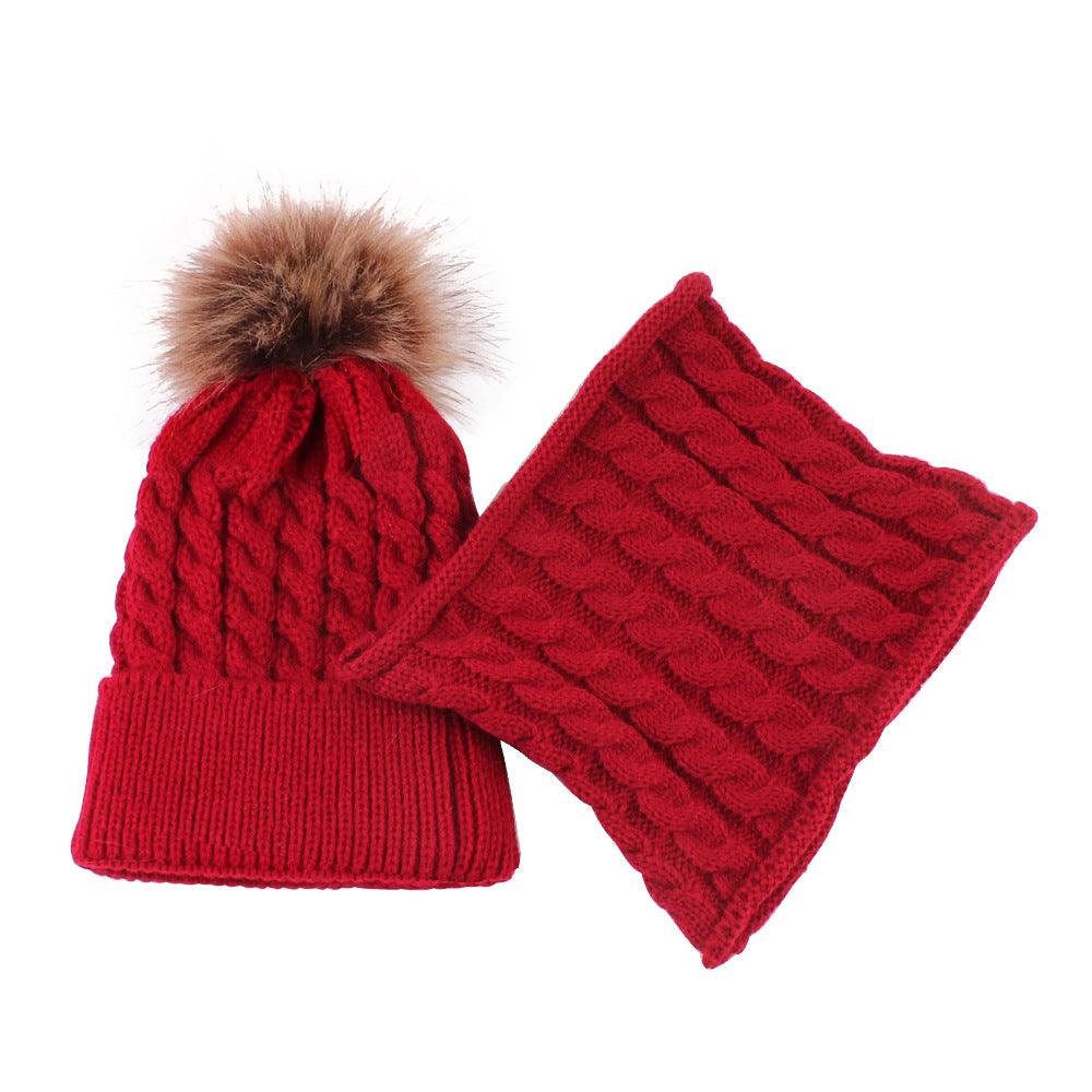 Baby Warm Woolen Cap Toddler Hat Baby Girls Boys Winter Warm Knitted Wool - Almoni Express