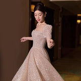 Banquet Bridal Temperamental Fairy Slim-fit Slimming Dress - Almoni Express