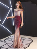 Banquet Evening Dress Women'S Fashion New Style Aura Queen Shoulder Noble Elegant Long Style Celebrity Host Fishtail - Almoni Express