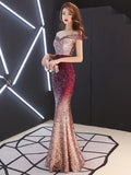 Banquet Evening Dress Women'S Fashion New Style Aura Queen Shoulder Noble Elegant Long Style Celebrity Host Fishtail - Almoni Express