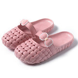 Baotou Slippers With Bow Braid Design Fashion Summer Beach Shoes Cute Dormitory Home Slippers For Women Students - AL MONI EXPRESS