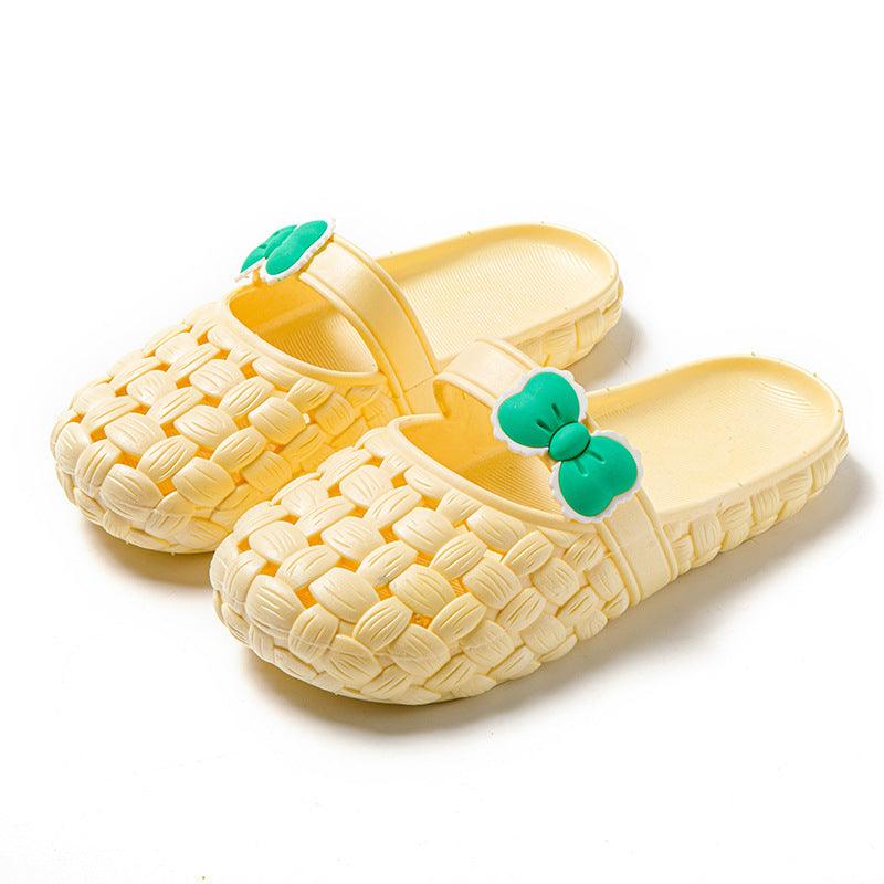 Baotou Slippers With Bow Braid Design Fashion Summer Beach Shoes Cute Dormitory Home Slippers For Women Students - AL MONI EXPRESS