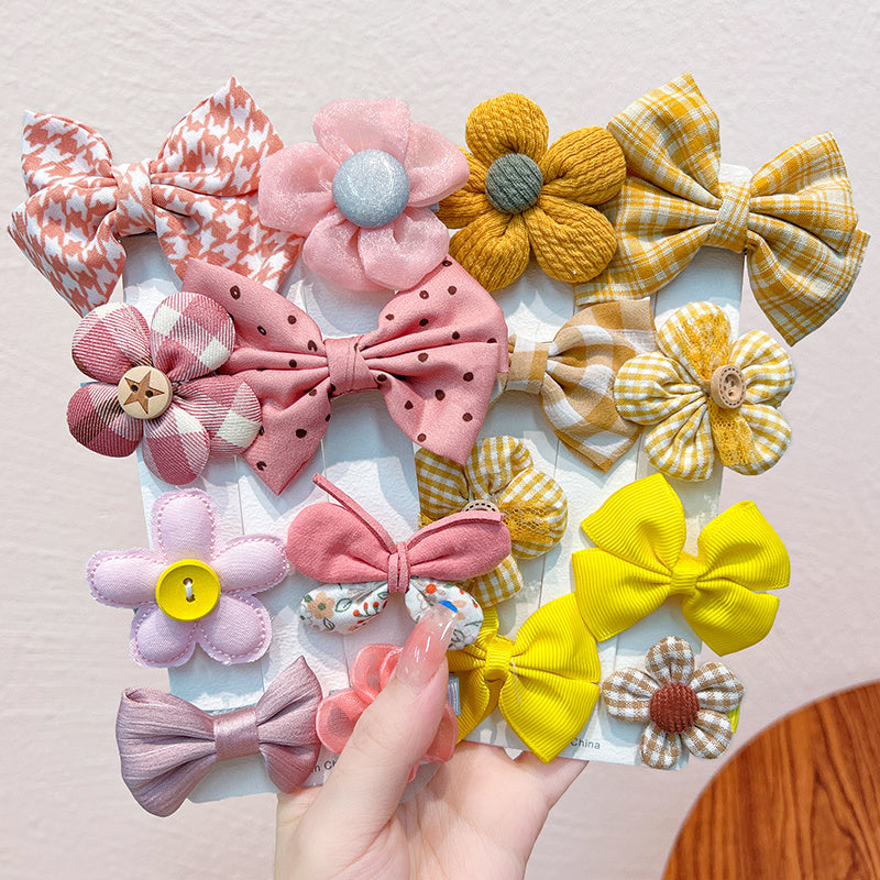 Children's Bow Hair Clip Girls Princess Super Fairy Fabric Flower Clip