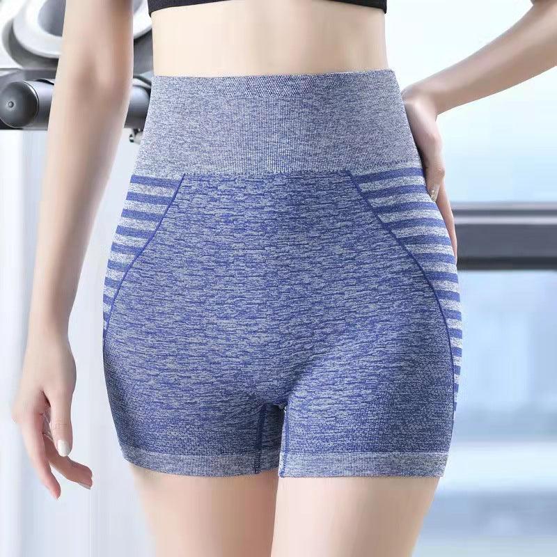 Biker Shorts For Women High Wais Stripe Gym Running Shorts - AL MONI EXPRESS