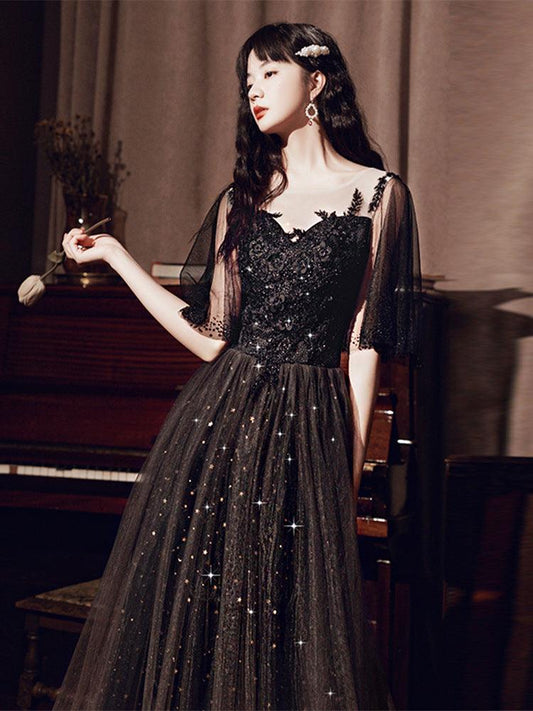 Black Annual French Dinner Dresses - Almoni Express