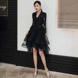 Black Evening Dress Feminine And Luxurious - Almoni Express