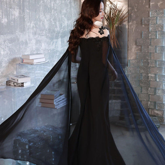 Black Evening Dress For Women With A High-end Feel - Almoni Express