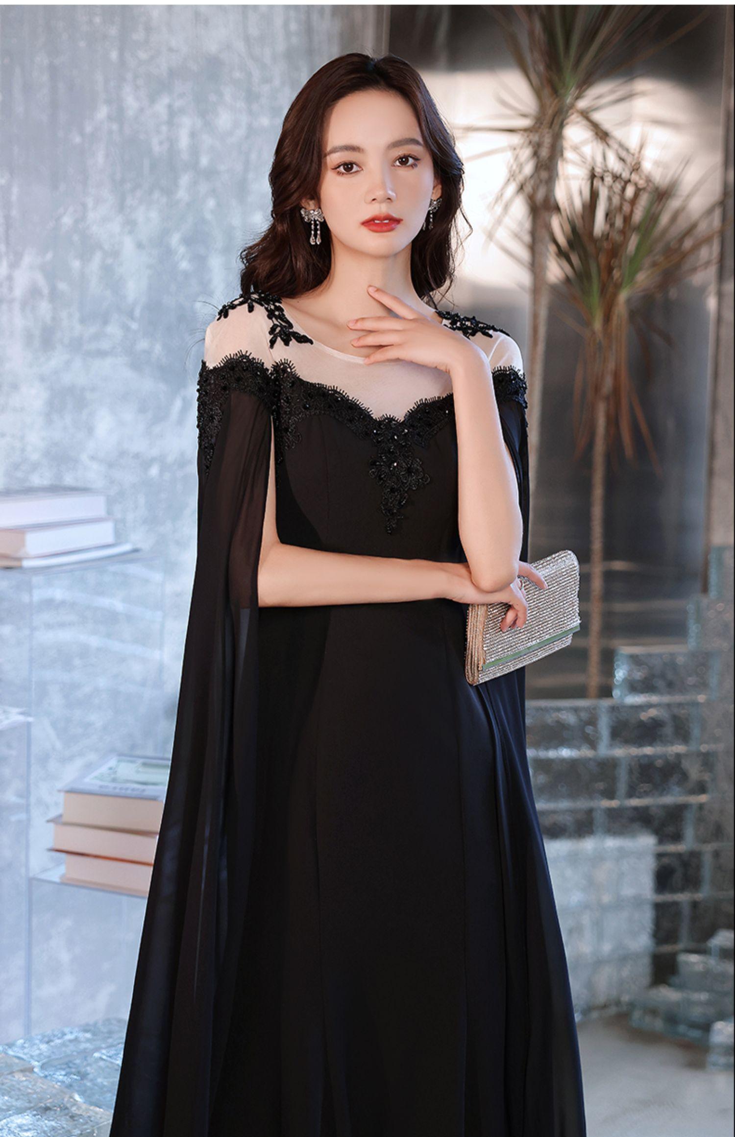 Black Evening Dress For Women With A High-end Feel - Almoni Express