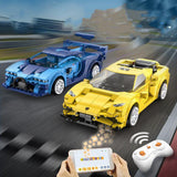 Blue Phantom App Programming Remote Control Sports Car Boy Fights Inserting Building Block Toys - Almoni Express