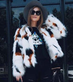 Boho Multicolor Fur Coat - Almoni Express