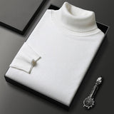 Bottoming Shirt Young And Middle-aged Slim-fit Solid Color Turtleneck Pullover Sweater - Almoni Express