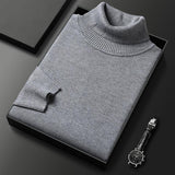 Bottoming Shirt Young And Middle-aged Slim-fit Solid Color Turtleneck Pullover Sweater - Almoni Express