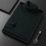 Bottoming Shirt Young And Middle-aged Slim-fit Solid Color Turtleneck Pullover Sweater - Almoni Express