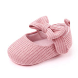 Bowknot Woolen Knit Baby Shoes Moccasins Princess Shoes Baby Shoes - Almoni Express