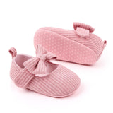 Bowknot Woolen Knit Baby Shoes Moccasins Princess Shoes Baby Shoes - Almoni Express