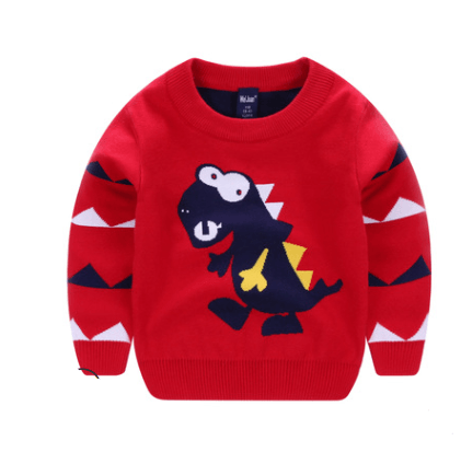 Boy's explosion of wild dinosaur sweater - Almoni Express