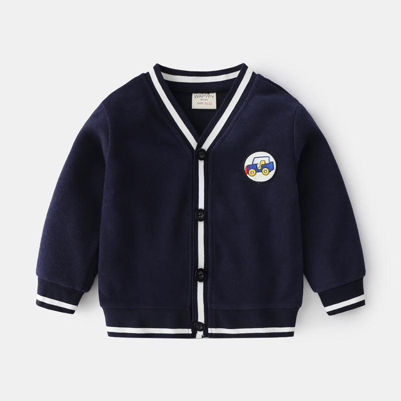 Boy's Hoody V-neck Small Cardigan Coat - Almoni Express