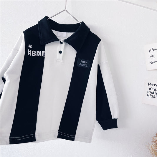 Boys' All-match Striped Polo Shirt