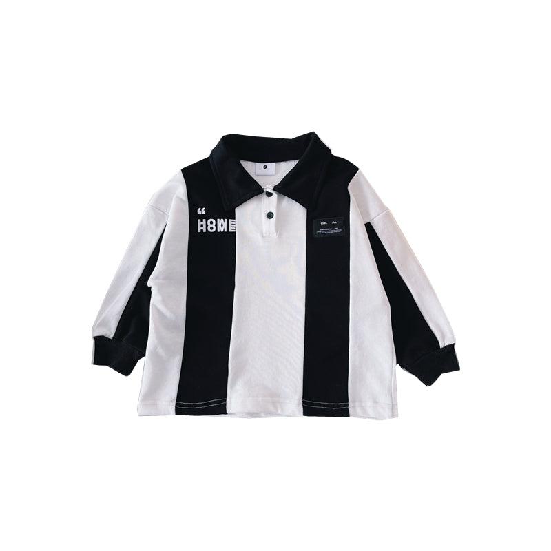 Boys' All-match Striped Polo Shirt