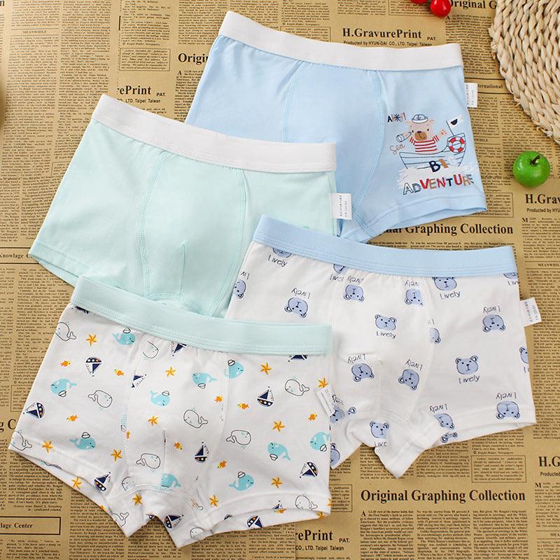 Boys Cartoon Cotton Boxer Shorts Suit - Almoni Express