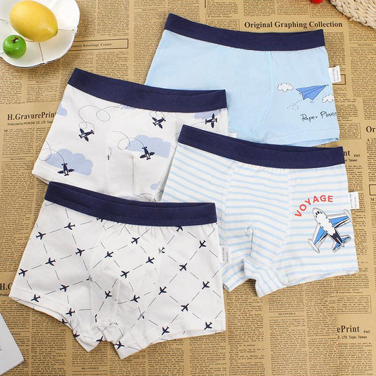 Boys Cartoon Cotton Boxer Shorts Suit - Almoni Express