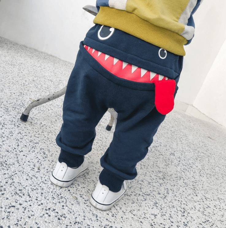 boys casual pants autumn loaded Korean children's casual sweatpants baby cartoon loose trousers - Almoni Express