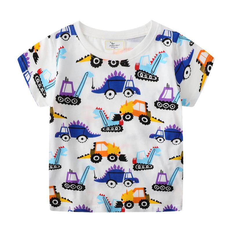 Boys Cute Print Cotton Knit T-Shirt - Almoni Express