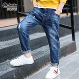 Boys' denim trousers, new style, big children's trousers, spring and autumn children's trousers - Almoni Express