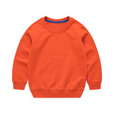 Boys Korean Round Neck Solid Color Loose Long Sleeve Pullover - Almoni Express