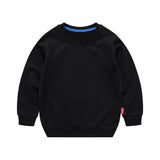 Boys Korean Round Neck Solid Color Loose Long Sleeve Pullover - Almoni Express