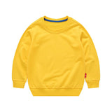 Boys Korean Round Neck Solid Color Loose Long Sleeve Pullover - Almoni Express