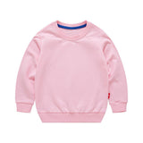 Boys Korean Round Neck Solid Color Loose Long Sleeve Pullover - Almoni Express