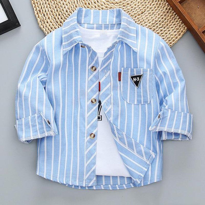 Boys Long Sleeve Plaid Shirt Jacket Spring - Almoni Express